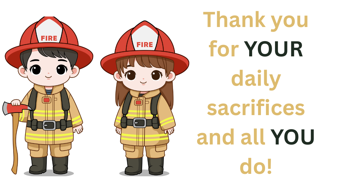 Male and female firefighters 